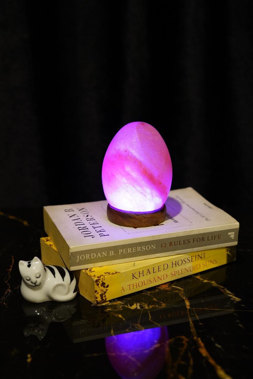 Egg-Shaped Himalayan Salt Lamp – Soft Glow & Elegant Design